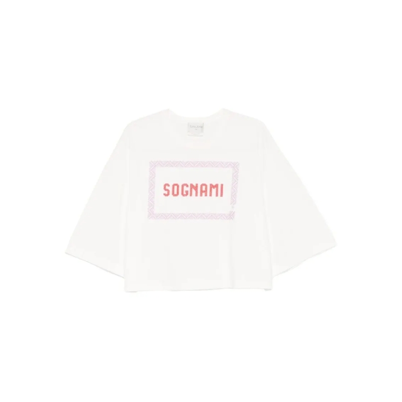 Forte Forte T-shirt Cropped White T-Shirt With Bold Graphic White