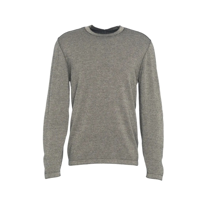 Transit Haut à manches longues Heathered Knit Sweater With Classic Round Neckline Grey