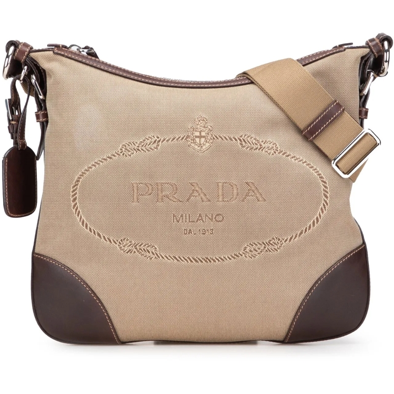 Prada Sac à bandoulière Canvas Canapa Logo Crossbody braun