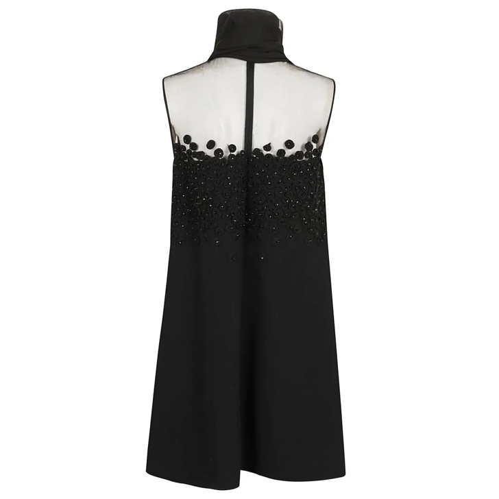 Valentino Short Silk Dress Black Mini Kleider