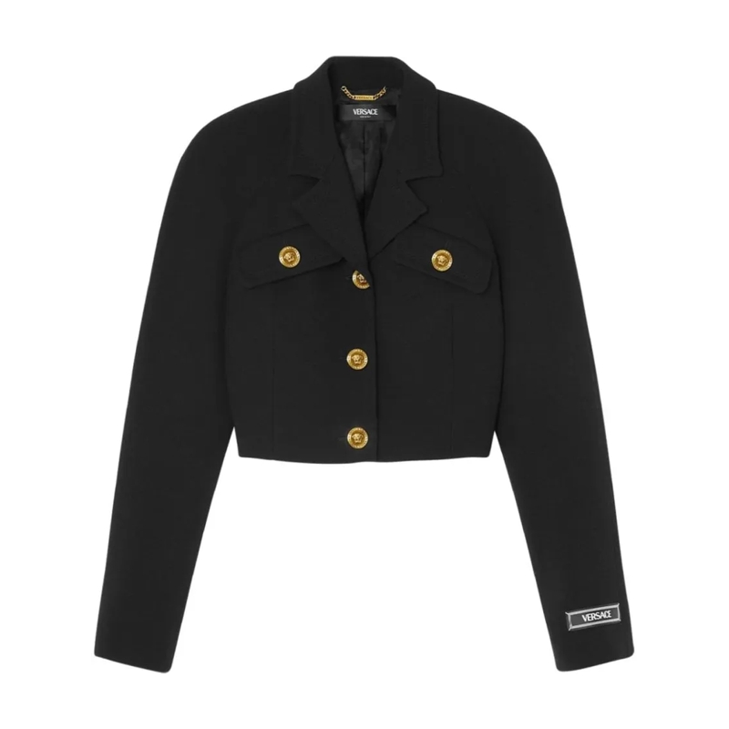 Versace Übergangsjacke Cropped Black Jacket Black