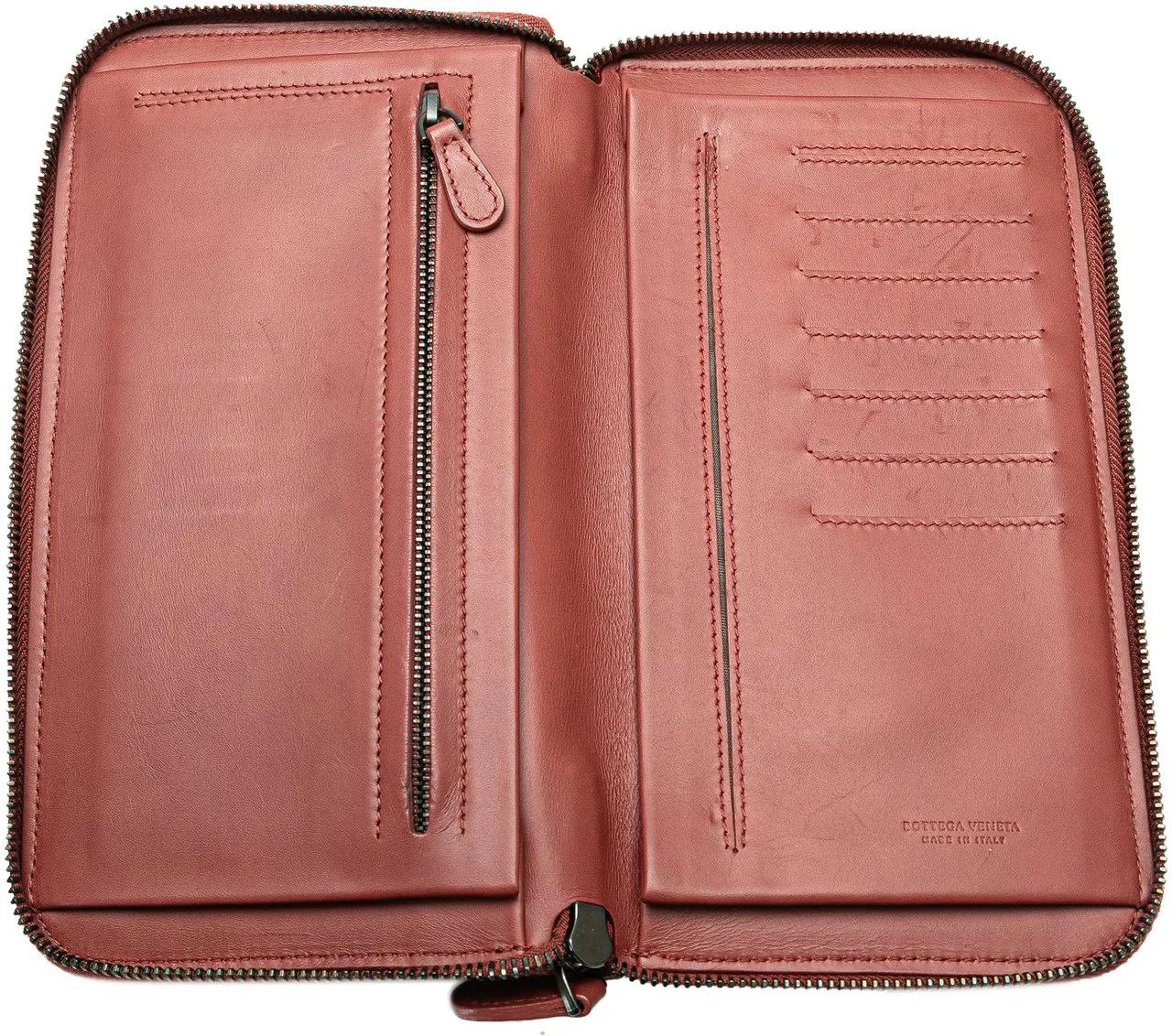 Thumbnail - Bottega Veneta Portemonnaie - Intrecciato Zip Around Long Wallet - Gr. unisize - in Rot - für Damen