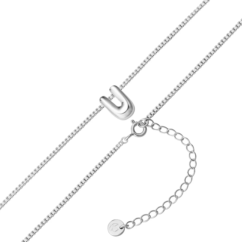 Glanzstücke München Mittellange Halskette Sterling Silber Halskette Buchstabe U silber(Image 3)