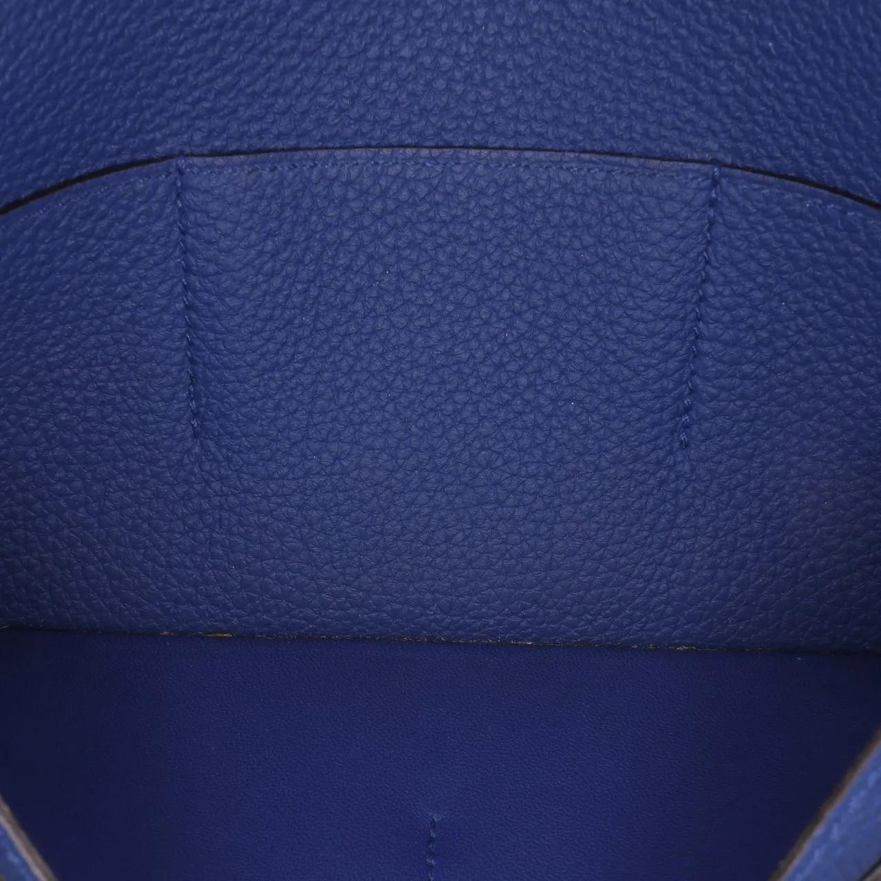 Thumbnail - Hermès Portemonnaie - Clemence Dogon Wallet GM - Gr. unisize - in Blau - für Damen