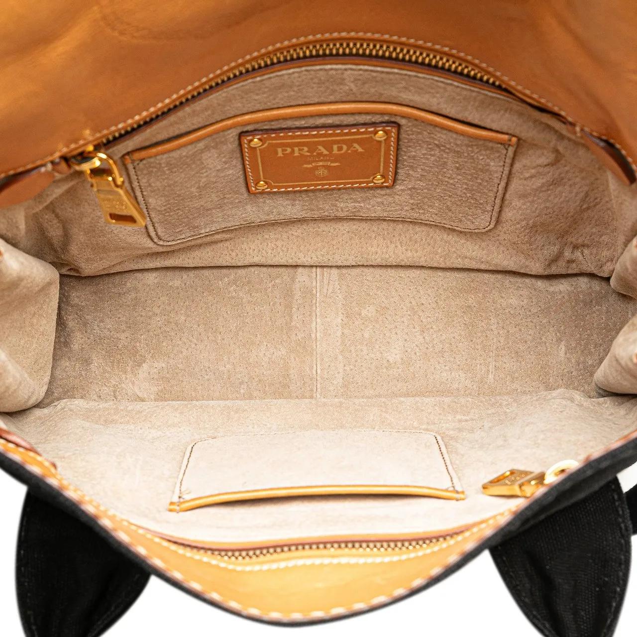 Prada Hobo bags 2000-2023 Canapa Satchel in zwart