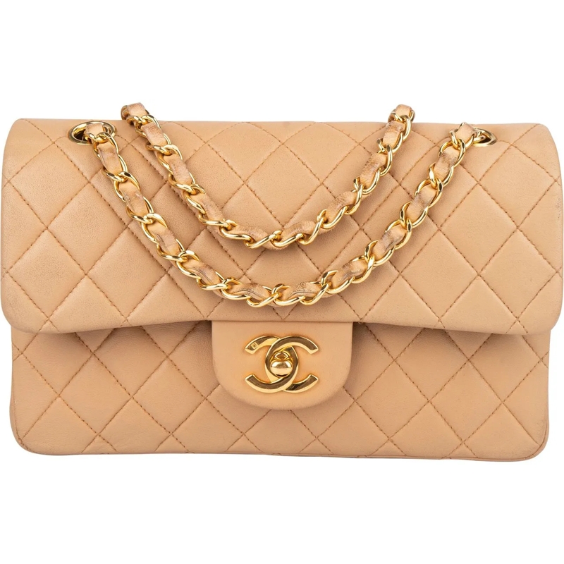 Chanel Tote Chanel Quilted Lambskin 24K Gold Small Double Flap beige