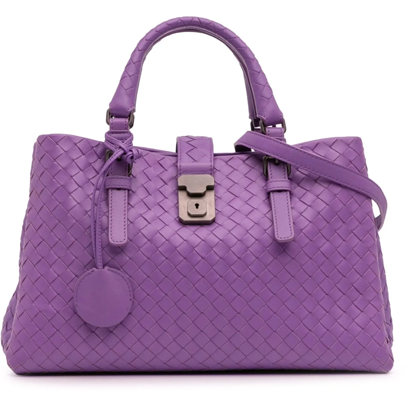 Bottega Veneta Schultertasche Small Nappa Intrecciato Roma Satchel lila