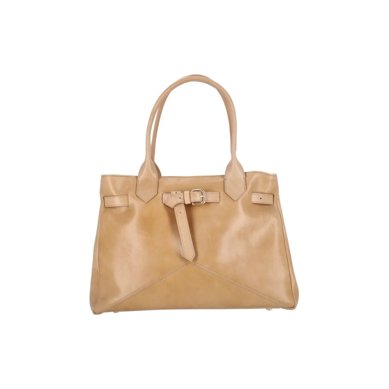 Ballantyne Fourre-tout Beige Calf Leather Tote With Adjustable Buckle Det Neutrals