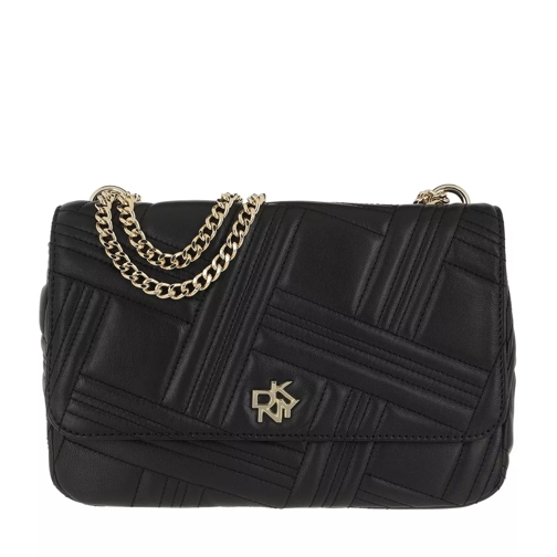 DKNY Alice Large Flap Should Blk/Gold Borsetta a tracolla