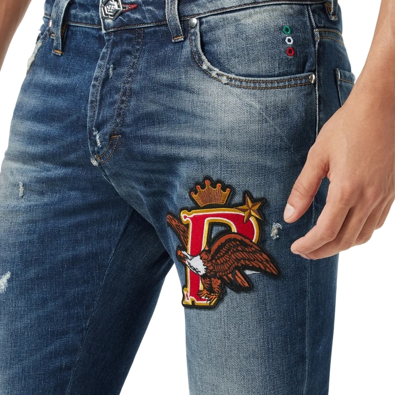 Philipp Plein Jeans mit geradem Bein Supergerader Schnitt jeansblau(Image 5)