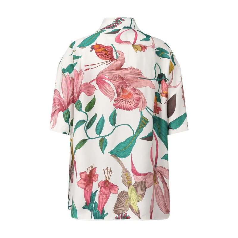 Lavi Bluse Oversized Satinbluse Mida mit Muster weiß(Image 2)