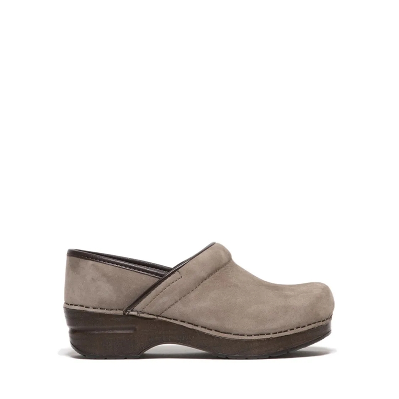 Dansko Ballerines Classic Clog In Dove-Grey Nubuck Leather Grey