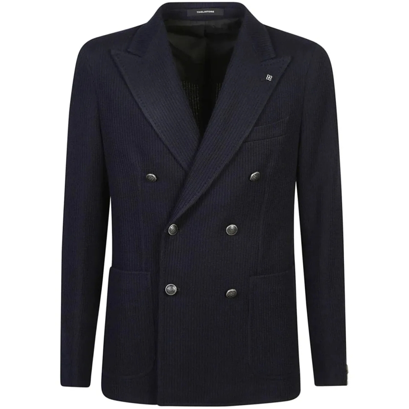 Tagliatore Manteau de transition Double-Breasted Tailored Jacket Black