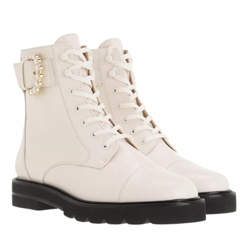 Stuart Weitzman Piper Lift Bootie Cream Lace up Boots