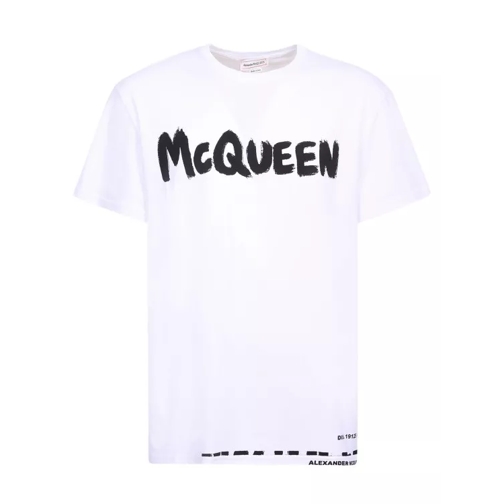 Alexander McQueen Logo Print T-Shirt White Magliette
