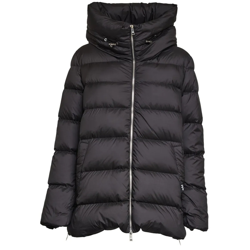 Add  Slim-Fit Down Jacket With Adjustable Features Black