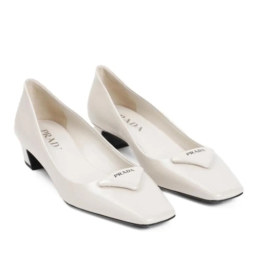 Prada Ivory White Saffiano Calf Leather Pumps White Pump