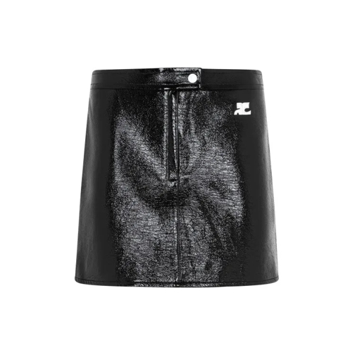 Courrèges Vinyl Mini Skirt Black 