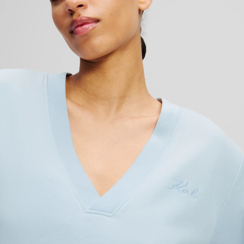 Karl Lagerfeld Sweatshirt SWEATSHIRT MIT V-AUSSCHNITT blau (Image 5)