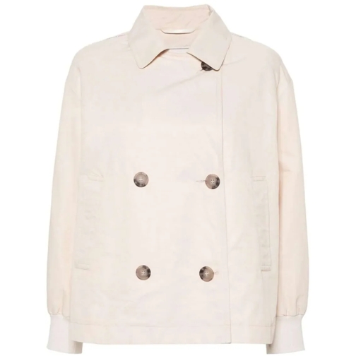 Peserico Übergangsjacke Double-Breasted Trench Jacket Neutrals