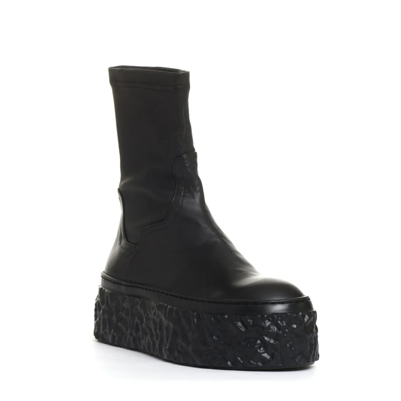 Agl Bottes Black Elasticated Ankle Boots Black
