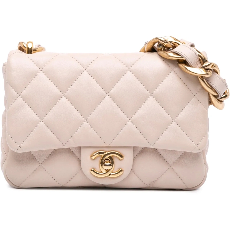 Chanel Sac à bandoulière Small Quilted Lambskin Funky Town Flap braun