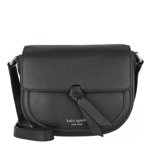 Kate Spade New York Knott Pebbled Leather Medium Saddle Bag Black Saddle Bag