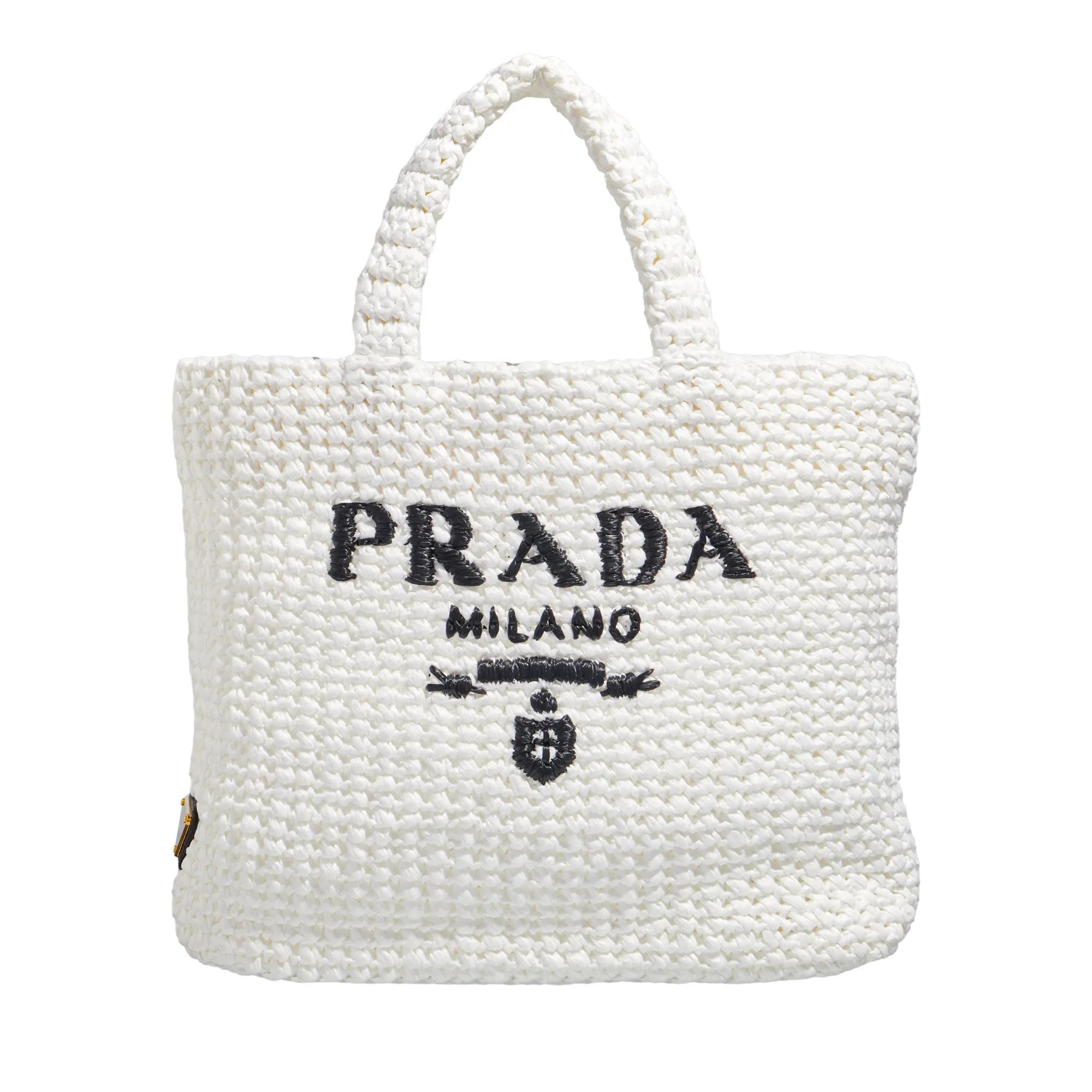 Prada Tote - Small Open Double Handle With Contrasting Logo Inl - Gr. unisize - in Weiß - für Damen