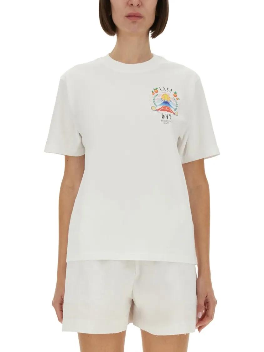 Thumbnail - Casablanca - Regular Fit Organic Cotton T-Shirt - Größe XS - white