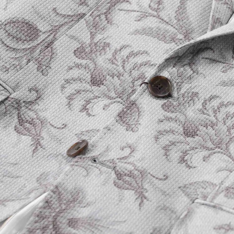 Etro Anzugjacke Sakko mit floralem Muster grau(Image 3)