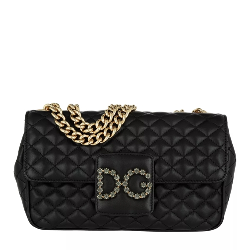 Dolce&Gabbana DG Matelassé Shoulder Bag Leather Black Crossbody Bag