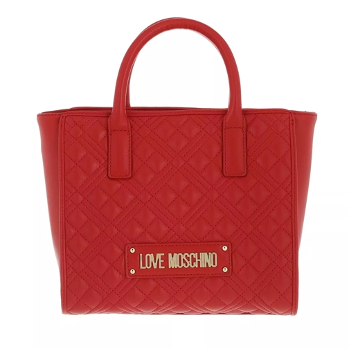Love Moschino Borsa Quilted Pu  Rosso Rymlig shoppingväska