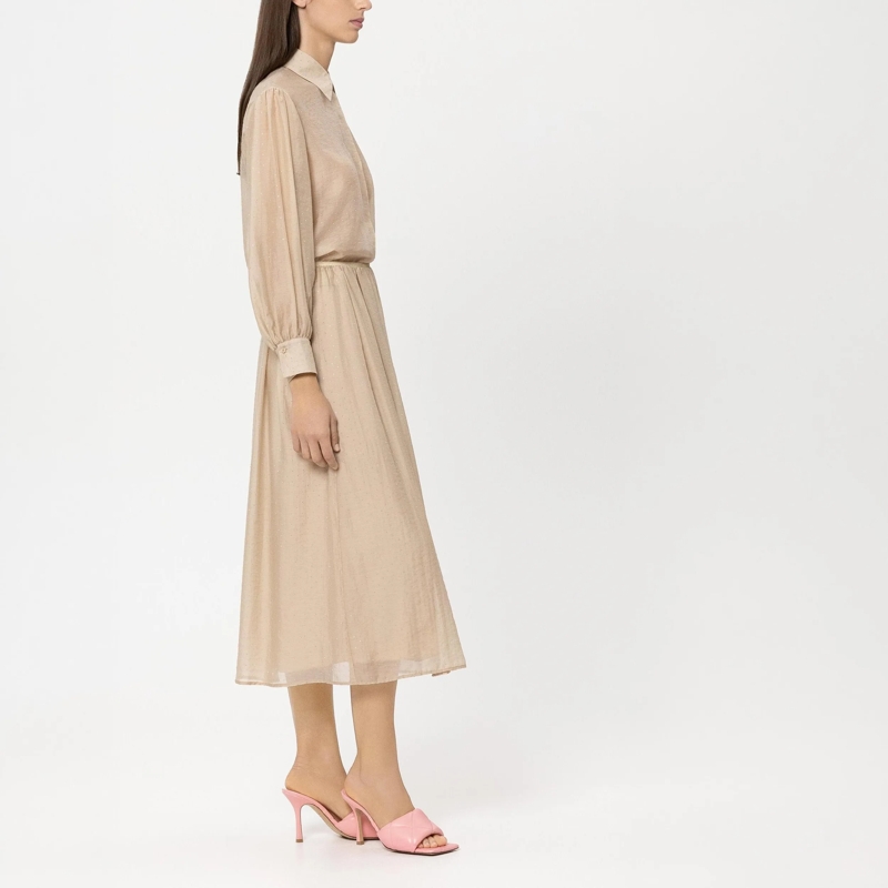 Luisa Cerano Bluse Hemdbluse mit Glitzersteinen soft camel(Image 2)