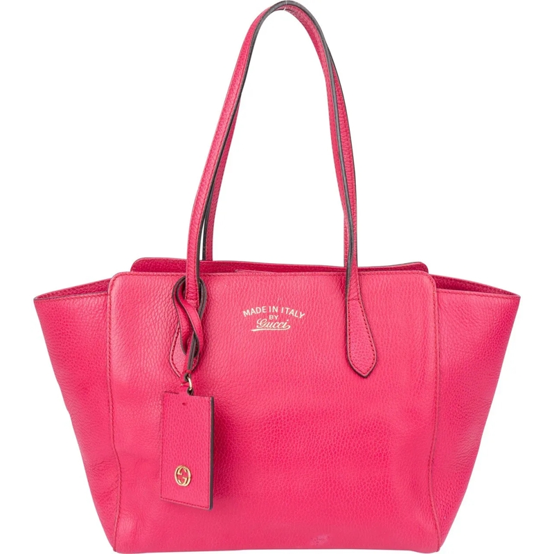 Gucci Schultertasche Gucci Pink Leather Swing Handbag rose