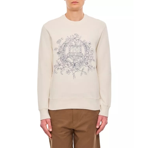 Golden Goose Cotton Crewneck Sweatshirt Embroidery White 