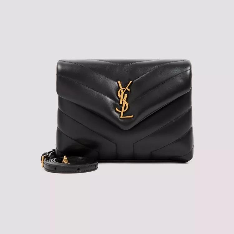 Saint Laurent Crossbody bags Black Leather Loulou Mini Bag in zwart