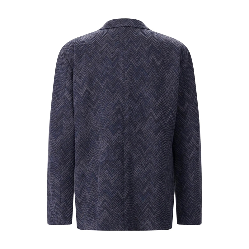 Missoni Anzugjacke Sakko mit Zickzack-Muster blau(Image 3)
