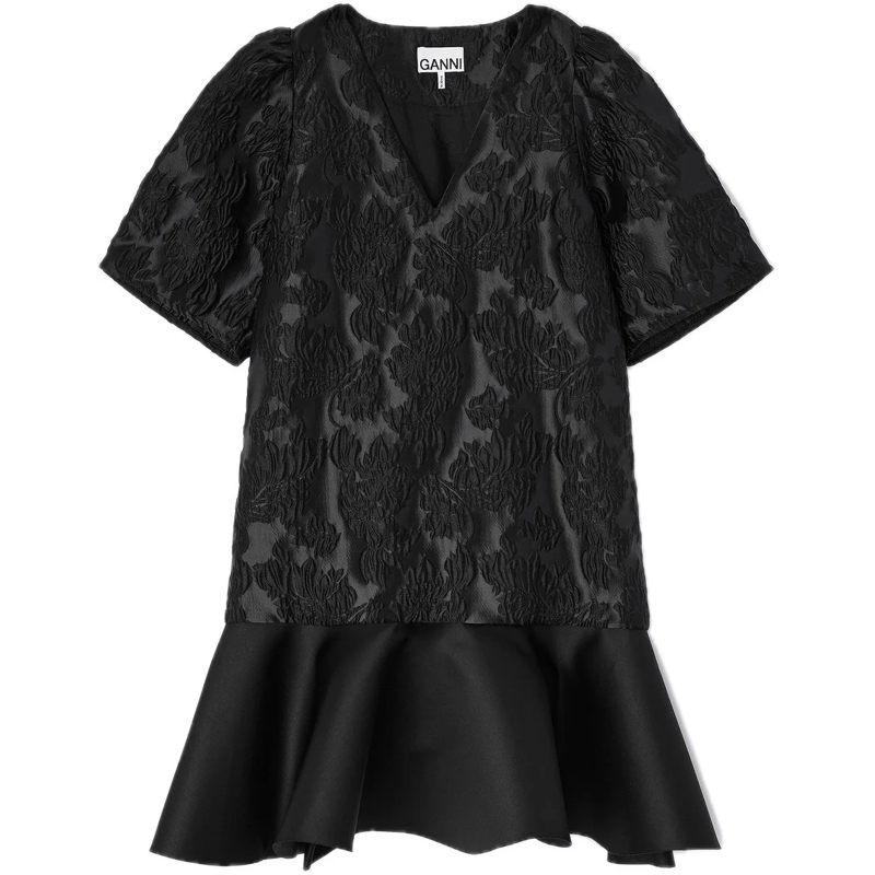 GANNI Midikleid dress black schwarz