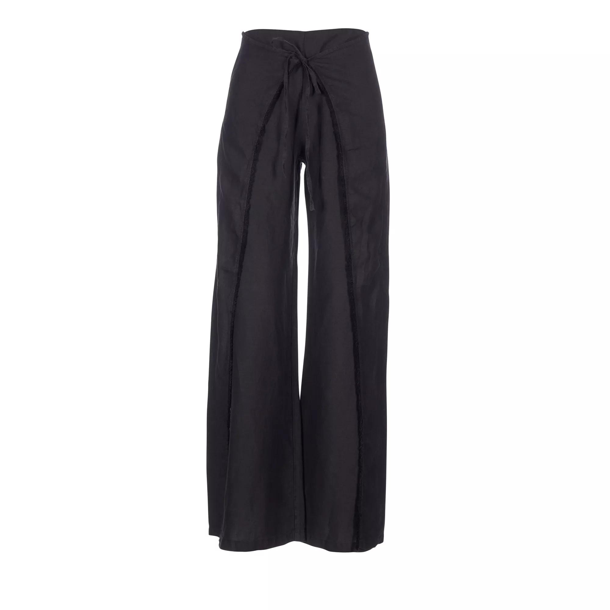 120% Lino - WOMAN PANT - Größe I44 - schwarz