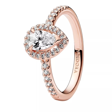 Pandora 14k Rose gold-plated ring withcubic zirconia Clear