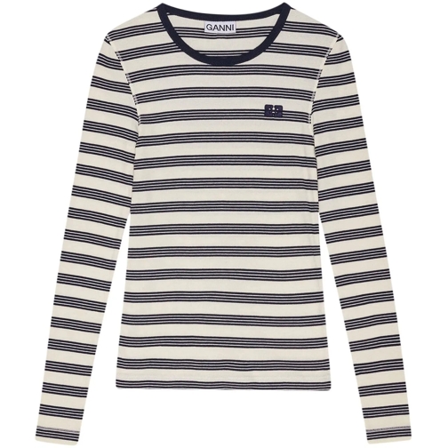GANNI T-Shirts T-shirt streep weiß