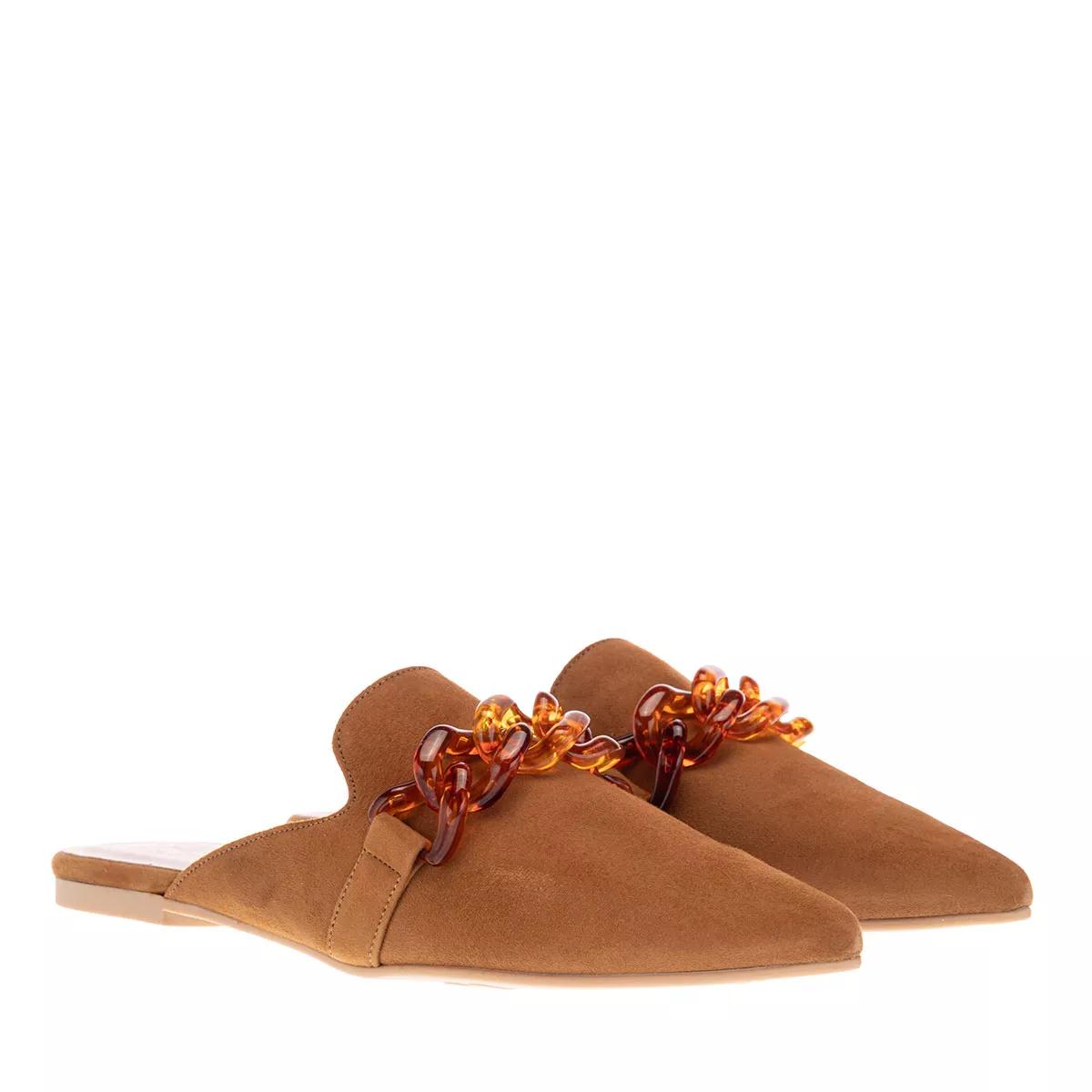 Pretty Ballerinas Ella Pointed Mules Cognac Slide