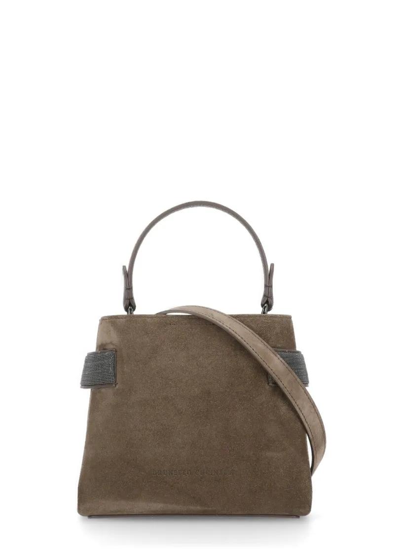 Brunello Cucinelli Crossbody Bags - Suede Leather Hand Bag - Gr. unisize - in Braun - für Damen