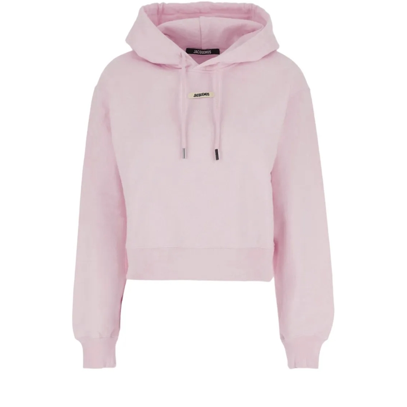 Jacquemus  Cropped Cotton Sweatshirt With Drawstring Hood White