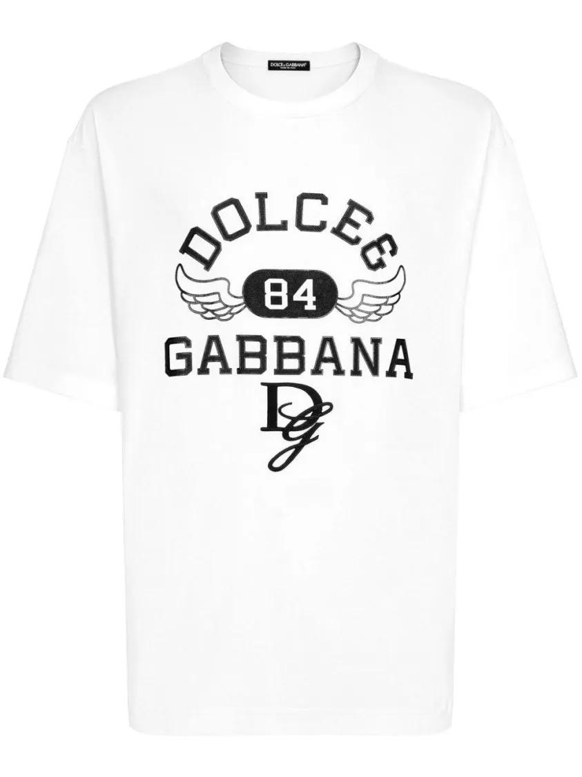 Thumbnail - Dolce&Gabbana - Relaxed Fit Graphic Print T-Shirt - Größe 46 - weiß
