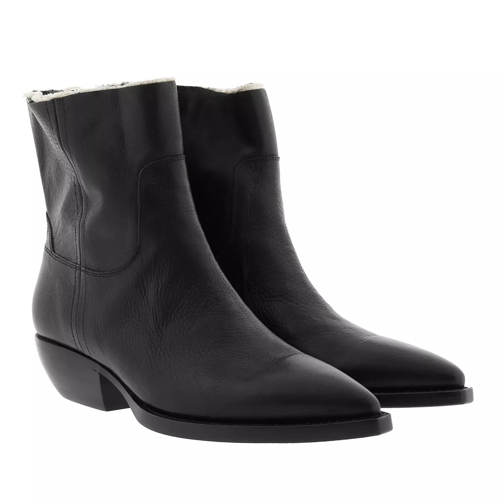 Saint Laurent Theo Bootie Leather Black Ankle Boot