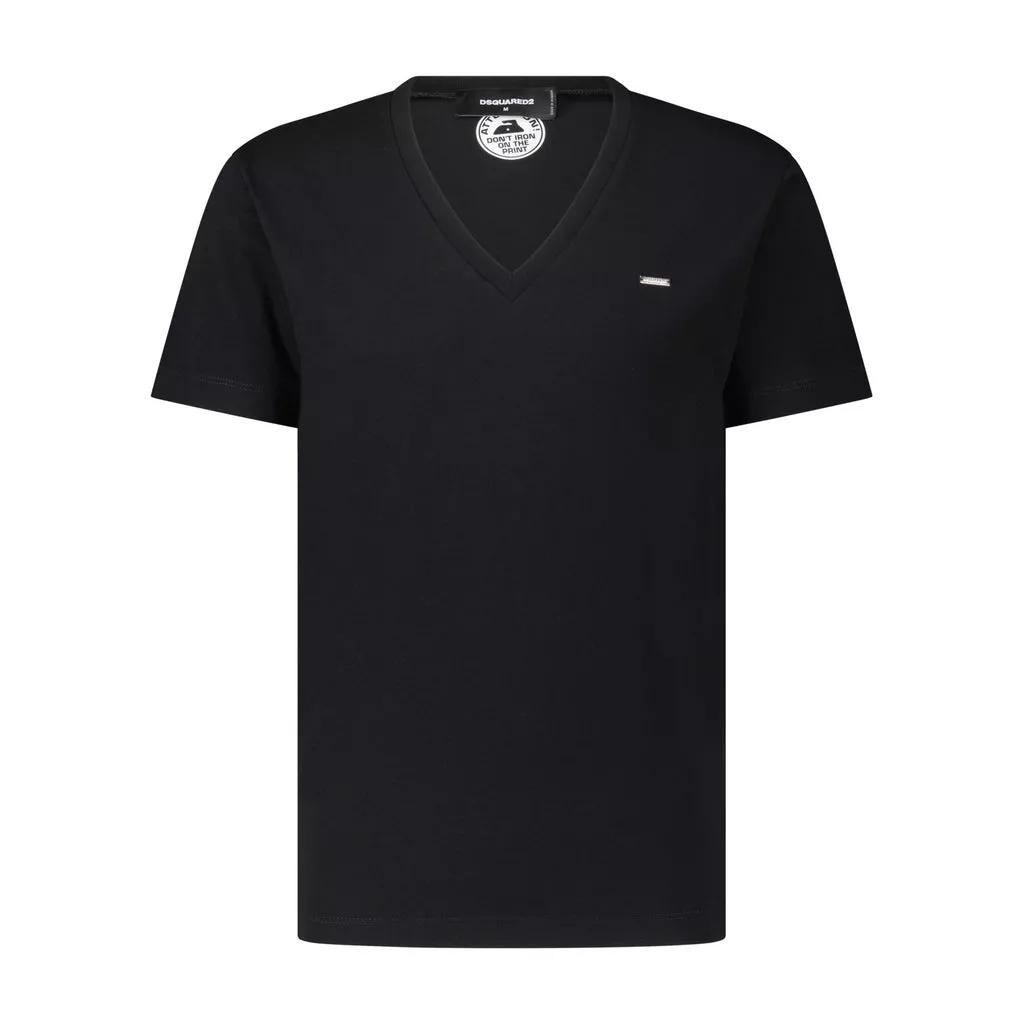 Dsquared2 - T-Shirt mit V-Ausschnitt - Größe M - black