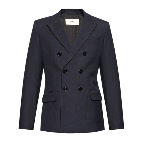 AMI Paris Blazer Navy Blue Double-Breasted Blazer Blue