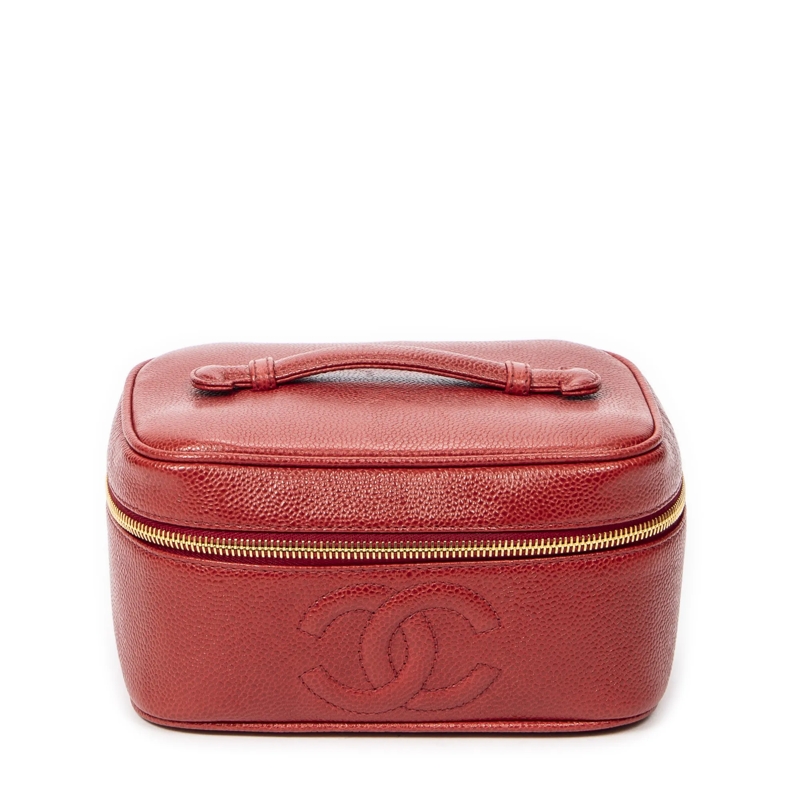 Chanel Crossbody Bag CC Short Vanity Case rot