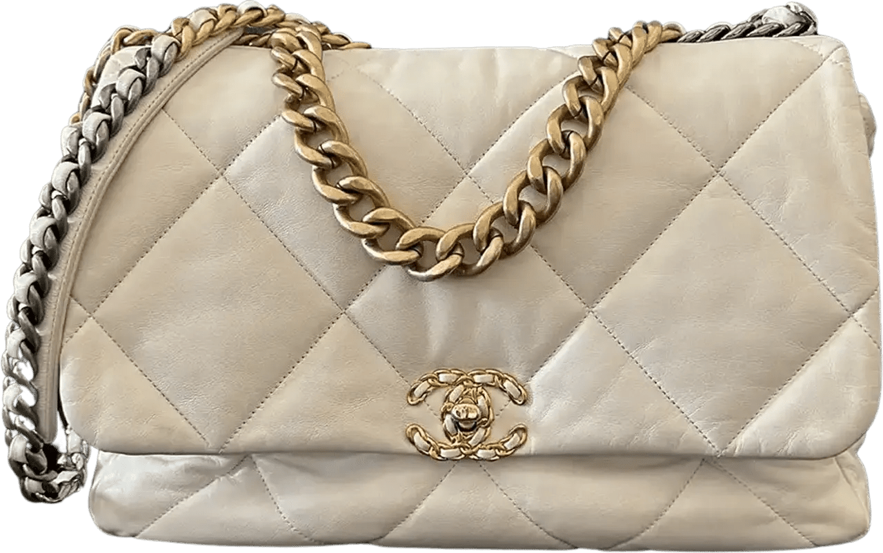 Chanel Crossbody Bags - Chanel 19 Maxi Bag Lambskin White / Very Good - Gr. unisize - in Weiß - für Damen